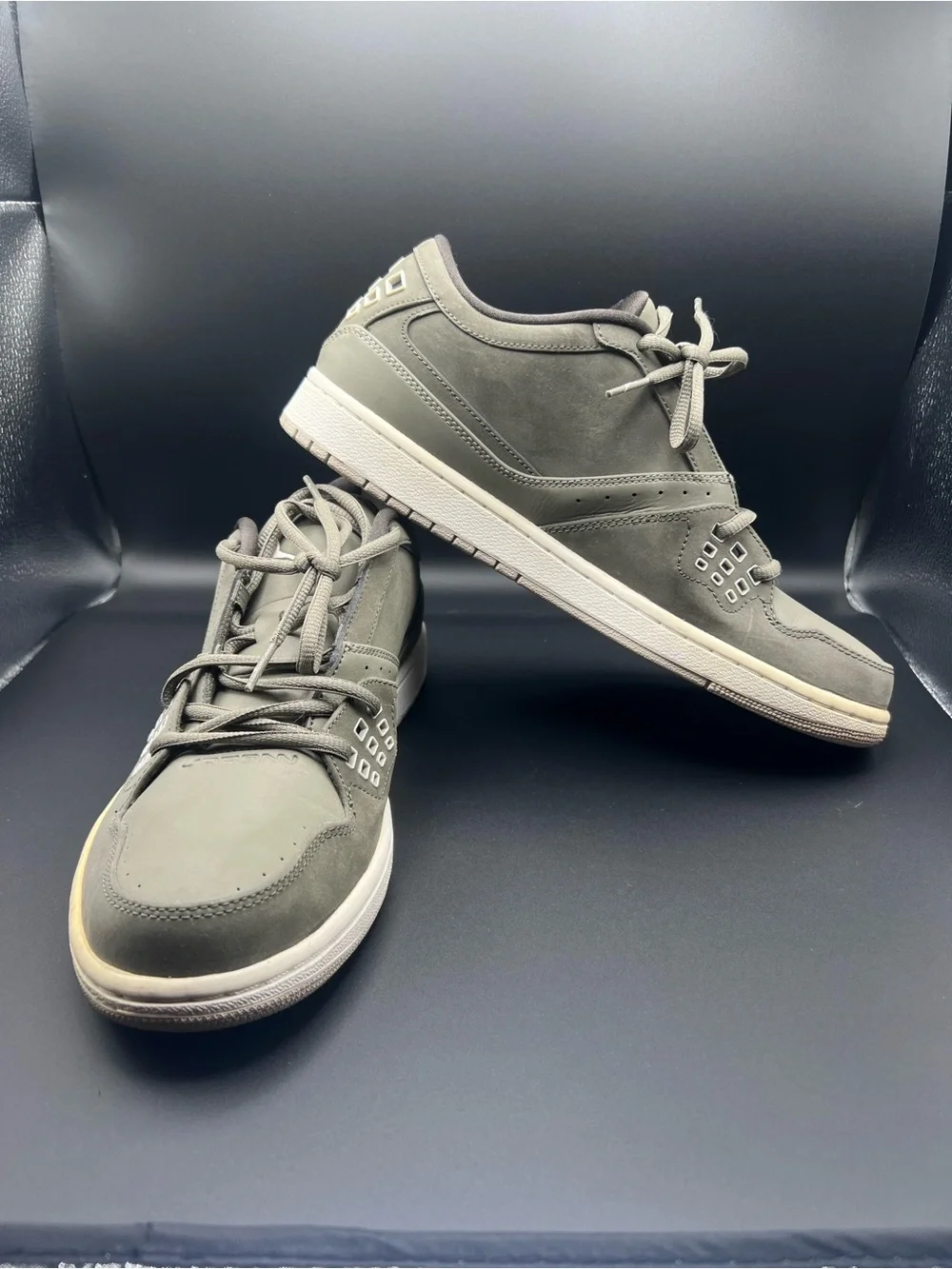 Jordan Men’s Low-Top Athletic Sneakers in Olive and Beige